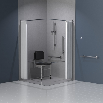 Nymas NymaSTYLE Doc M Shower Pack with Concealed Fixing Grab Rails - Satin
