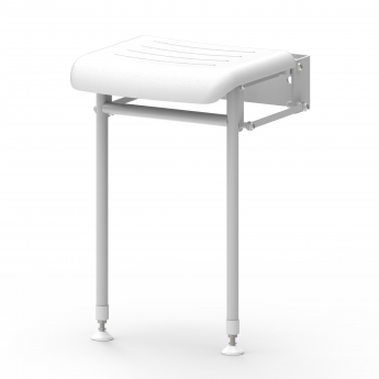 Nymas NymaSTYLE Compact Hinged Padded Shower Seat with Legs - White