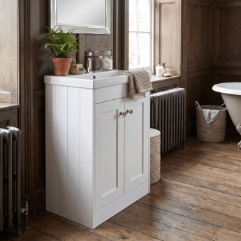 Old London Ashwick 500mm 2-Door Floor Standing Vanity Unit with Ceramic Basin | Product Image