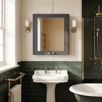 Old London Ashwick 600mm 2-Door Mirrored Bathroom Cabinet | Product Image