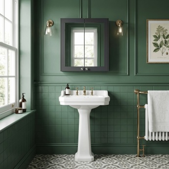 Old London Ashwick 600mm 2-Door Mirrored Bathroom Cabinet | Product Image