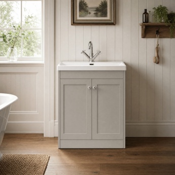 Old London Ashwick 800mm 2-Door Floor Standing Vanity Unit with Ceramic Basin | Product Image