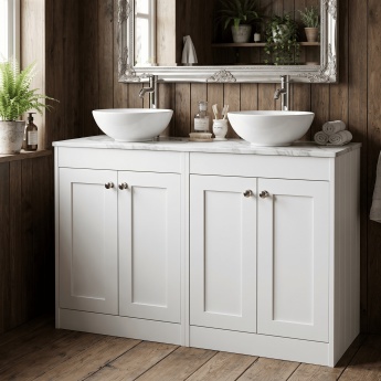 Old London Ashwick 1200mm 4-Door Floor Standing Vanity Unit with Countertop | Product Image