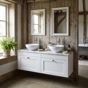 Old London Ashwick 1200mm 2-Drawer Wall Hung Vanity Unit with Countertop | Product Image
