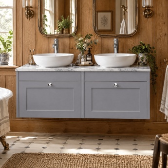 Old London Ashwick 1200mm 2-Drawer Wall Hung Vanity Unit with Countertop | Product Image