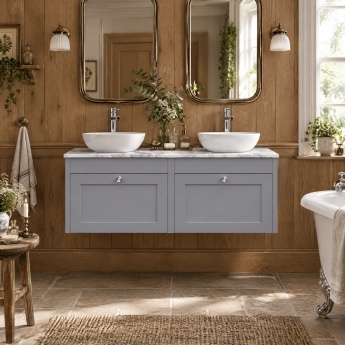 Old London Ashwick 1200mm 2-Drawer Wall Hung Vanity Unit with Countertop | Product Image