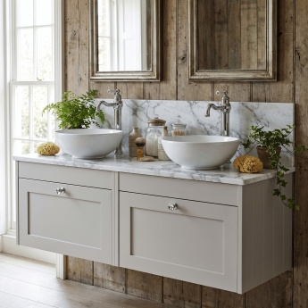 Old London Ashwick 1200mm 2-Drawer Wall Hung Vanity Unit with Countertop | Product Image