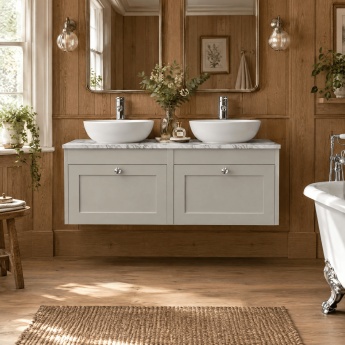 Old London Ashwick 1200mm 2-Drawer Wall Hung Vanity Unit with Countertop | Product Image
