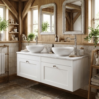 Old London Ashwick 1200mm 2-Drawer Wall Hung Vanity Unit with Countertop | Product Image