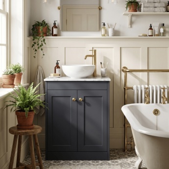 Old London Ashwick 600mm 2-Door Floor Standing Vanity Unit with Countertop | Product Image
