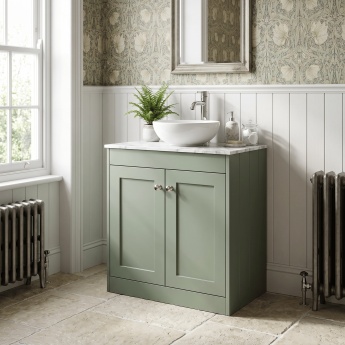 Old London Ashwick 600mm 2-Door Floor Standing Vanity Unit with Countertop | Product Image