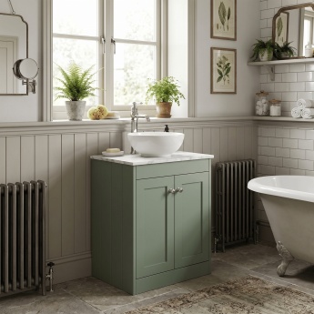 Old London Ashwick 600mm 2-Door Floor Standing Vanity Unit with Countertop | Product Image