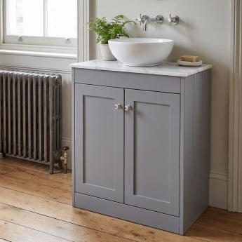 Old London Ashwick 600mm 2-Door Floor Standing Vanity Unit with Countertop | Product Image