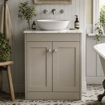 Old London Ashwick 600mm 2-Door Floor Standing Vanity Unit with Countertop | Product Image