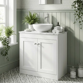 Old London Ashwick 600mm 2-Door Floor Standing Vanity Unit with Countertop | Product Image