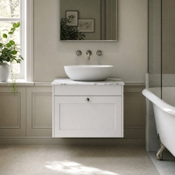 Old London Ashwick 600mm 1-Drawer Wall Hung Vanity Unit with Countertop | Product Image