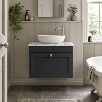Old London Ashwick 600mm 1-Drawer Wall Hung Vanity Unit with Countertop | Product Image