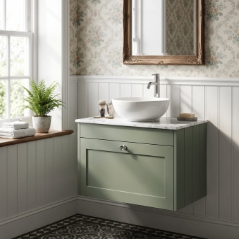 Old London Ashwick 600mm 1-Drawer Wall Hung Vanity Unit with Countertop | Product Image