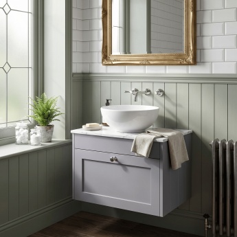 Old London Ashwick 600mm 1-Drawer Wall Hung Vanity Unit with Countertop | Product Image