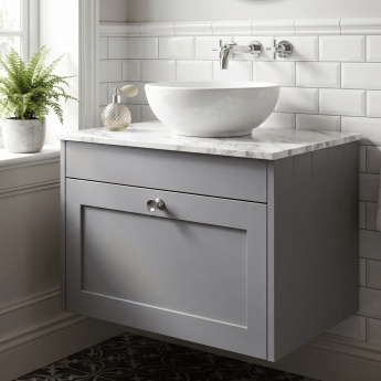 Old London Ashwick 600mm 1-Drawer Wall Hung Vanity Unit with Countertop | Product Image