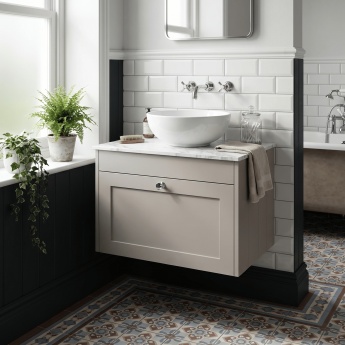 Old London Ashwick 600mm 1-Drawer Wall Hung Vanity Unit with Countertop | Product Image