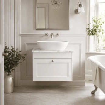 Old London Ashwick 600mm 1-Drawer Wall Hung Vanity Unit with Countertop | Product Image