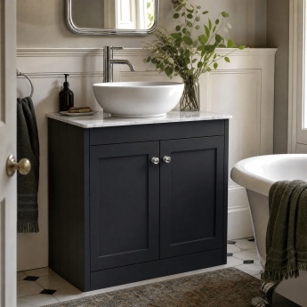 Old London Ashwick 800mm 2-Door Floor Standing Vanity Unit with Countertop | Product Image