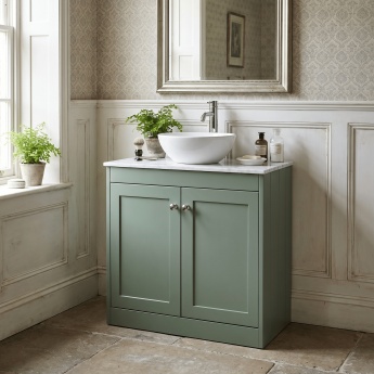 Old London Ashwick 800mm 2-Door Floor Standing Vanity Unit with Countertop | Product Image