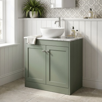 Old London Ashwick 800mm 2-Door Floor Standing Vanity Unit with Countertop | Product Image