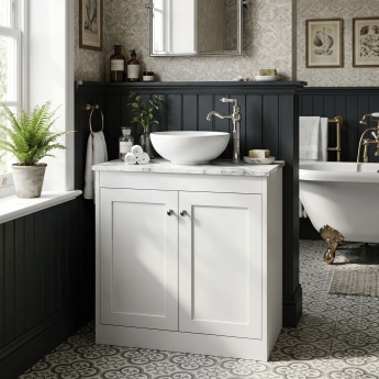 Old London Ashwick 800mm 2-Door Floor Standing Vanity Unit with Countertop | Product Image
