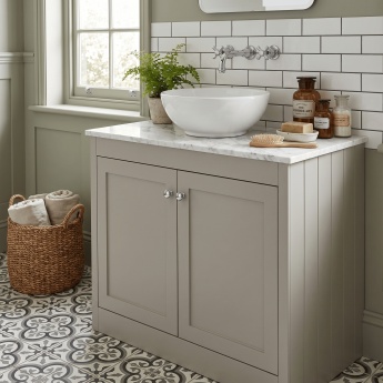 Old London Ashwick 800mm 2-Door Floor Standing Vanity Unit with Countertop | Product Image