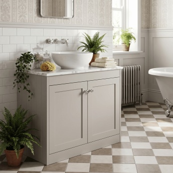 Old London Ashwick 800mm 2-Door Floor Standing Vanity Unit with Countertop | Product Image