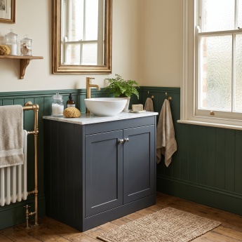 Old London Ashwick 800mm 2-Door Floor Standing Vanity Unit with Countertop | Product Image