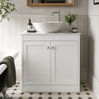 Old London Ashwick 800mm 2-Door Floor Standing Vanity Unit with Countertop | Product Image