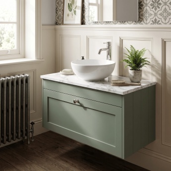 Old London Ashwick 800mm 1-Drawer Wall Hung Vanity Unit with Countertop | Product Image