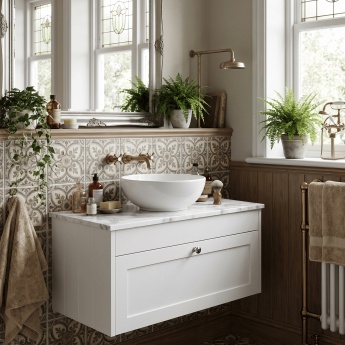 Old London Ashwick 800mm 1-Drawer Wall Hung Vanity Unit with Countertop | Product Image