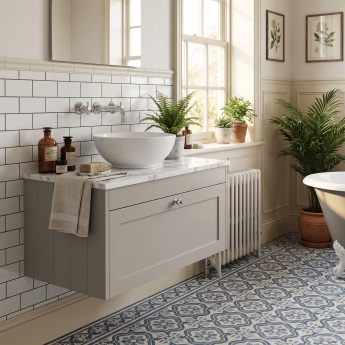 Old London Ashwick 800mm 1-Drawer Wall Hung Vanity Unit with Countertop | Product Image