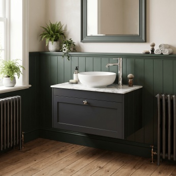 Old London Ashwick 800mm 1-Drawer Wall Hung Vanity Unit with Countertop | Product Image