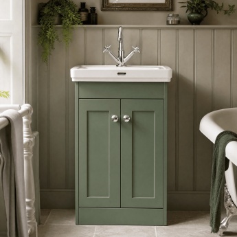 Old London Ashwick 500mm 2-Door Floor Standing Vanity Unit with Premium Fireclay Basin | Product Image