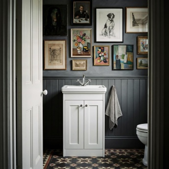 Old London Ashwick 500mm 2-Door Floor Standing Vanity Unit with Premium Fireclay Basin | Product Image