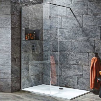 Orbit 8mm Walk-In Shower Enclosure with Flipper Panel 1400mm x 900mm (800mm+900mm Clear Glass)