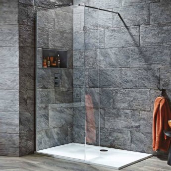 Orbit 8mm Walk-In Shower Enclosure with Flipper Panel 1500mm x 800mm (1000mm+800mm Clear Glass)