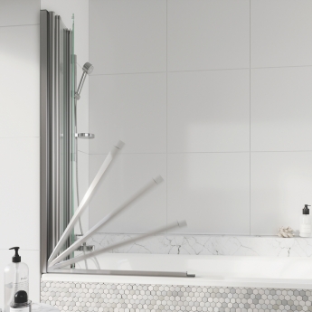 Orbit S6 Acqua Arm Four Folding Bath Screen 1500mm H x 800mm W - 6mm Glass