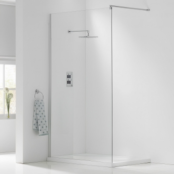 Orbit A8 Wet Room Glass Panel 600mm Wide - 8mm Clear Glass