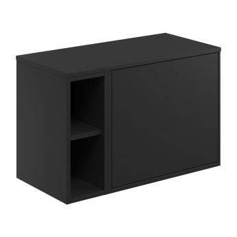 Orbit Alfie Wall Hung 1-Drawer Vanity Unit with Side Cabinet and Worktop 800mm Wide - Matte Black