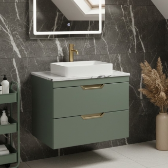 Orbit Aubrey 600mm 2-Drawer Wall Hung Countertop Vanity Unit | Product Image