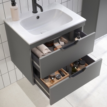 Orbit Aubrey 600mm 2-Drawer Wall Hung Vanity Unit