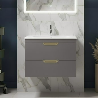 Orbit Aubrey 600mm 2-Drawer Wall Hung Vanity Unit | Product Image