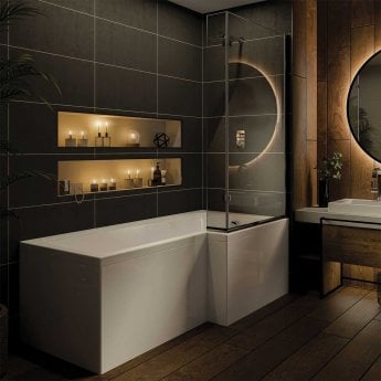 Orbit L-Shaped Shower Bath 1700mm x 700mm/850mm - Right Handed