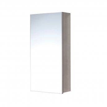 Orbit 1-Door Mirrored Bathroom Cabinet 600mm H x 300mm W - Stainless Steel